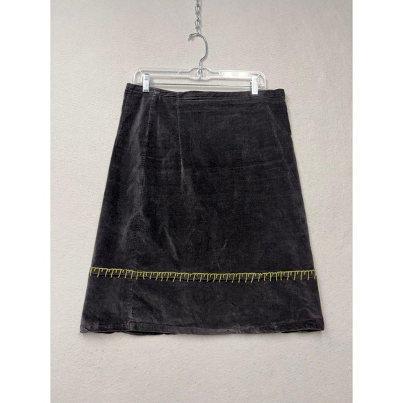 Avalar Dresses & Skirts - Avalar Skirt Women 32 Waist Gray Vintage 80s Velvet A-Line Contrast Stitch EB90
